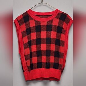 Red Buffalo Check Sweater Vest